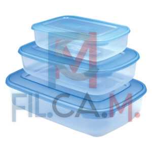 CONTENITORE RETTANGOLARE IN PLASTICA SET 'FRIGO BOX' acqua trasparente - PEZZI 1