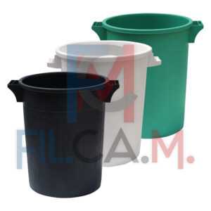 BIDONE IMMONDIZIA SOVRAPPONIBILE Lt 50 - Ø 41 x  h 49 cm - nero - PEZZI 1