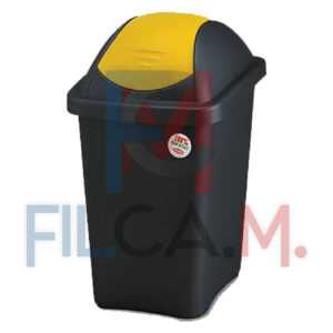 BIDONE IMMONDIZIA 'MULTIPAT' Lt. 30 - cm 29 x 39 x h.50 - nero/verde - PEZZI 1