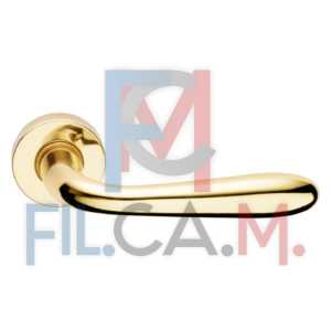 MANIGLIA PORTA BLINDATA ROSETTA TONDA 'GOCCIA' Dx - cromo satinato - PEZZI 1
