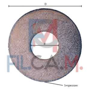 RONDELLA GREMBIALINA M 12- 3,0 x  48 x  13 mm - PACCHI 1 - IN CONFEZIONE DA 100