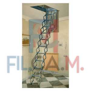 SCALA A PANTOGRAFO A SOFFITTO cm 70x130xH.mt 3 - 11 gr. - PEZZI 1