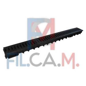 CANALETTA MODULARE PEDONABILE CON GRIGLIA PVC kit 3 pezzi + 2 tappi - PEZZI 1