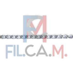 CATENA ORNAMENTALE PRETAGLIATA RITORTA MAGLIA CORT 2,5 mt Ø 1,2 mm - nichelata - PEZZI 1